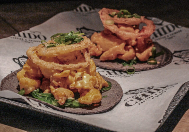 Taco de tempura de gambón Chido
