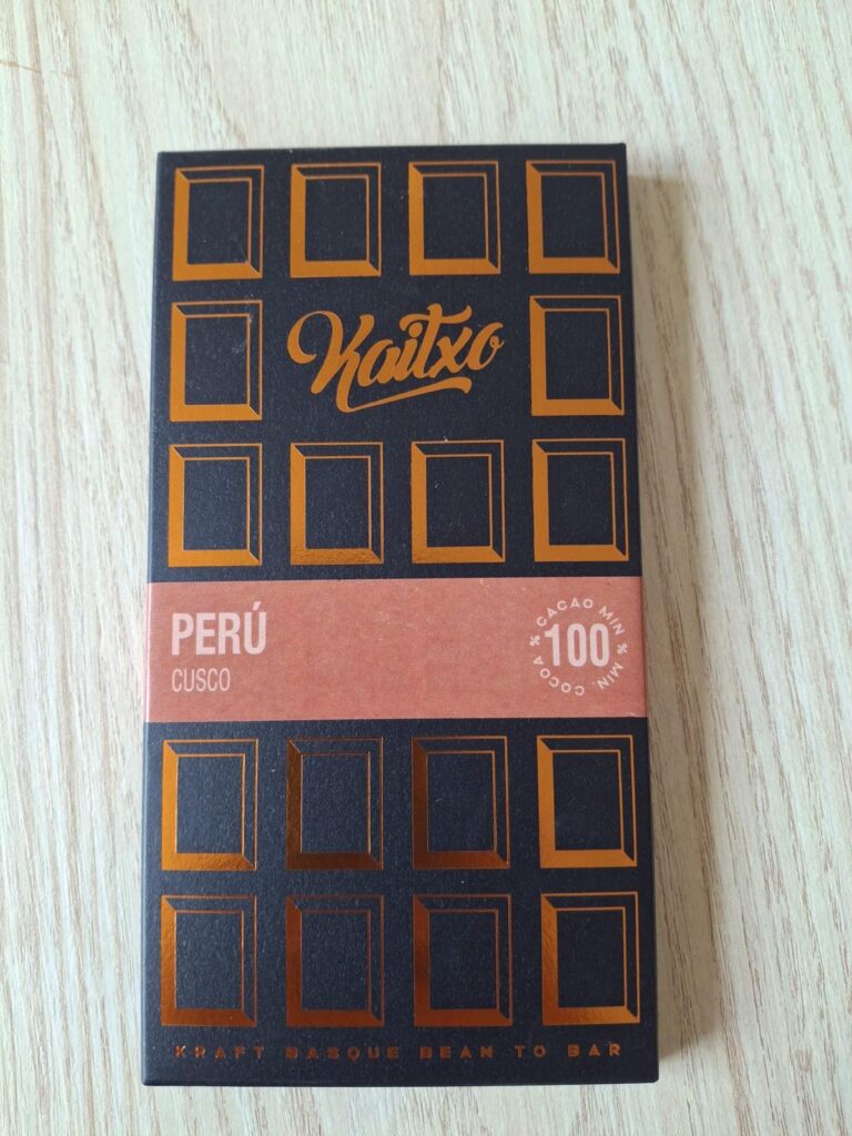 Tableta de chocolate Kaitxo Perú Cusco 100% cacao de origen