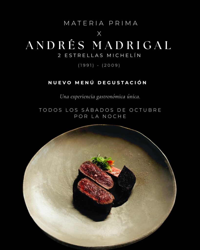 Menú degustación Andrés Madrigal Materia Prima